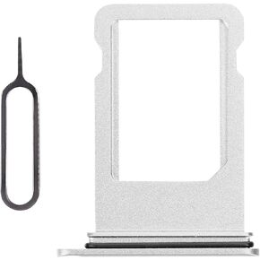for iPhone 8 Plus Silver SIM Card Slot Replacement Single SIM Version 8Plus Single Card Tray Holder Adapter with Waterproof Rubber Ring Card Removal Tool for A1864 A1897 A1898