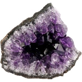 Nupuyai Natural Amethyst Cluster Specimen Stone for Home Decoration, Raw Crystal Quartz Geode Figurines for Office Decor