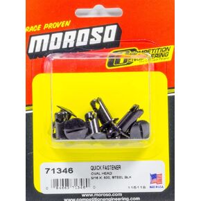 Moroso 71346 Oval Head Quick Fasteners, 5/16 x .500, Steel, in Black