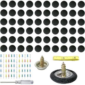 60 PCS Car Roof Headliner Repair Kit, Auto Roof Snap Rivets Retainer with Installation Tool, Interior Ceiling Sagging Headliner Cloth Fixing Repair Buckle for All Vehicles (Gray Flannel)