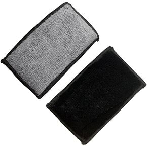 Augeny 2 PCS Car Interior Scrubbing Sponges, Super Soft Microfiber Auto Detailing Scrub Pads, Vehicle Cleaning Applicator Pads Safe on Leather, Plastic, Vinyl and Upholstery (Blue & White)