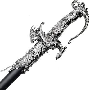 Saint George Dragon Saber Fantasy Knight Sword - Dull Blade - for Collections, Gifts