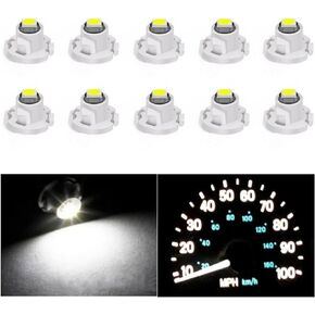 10 Pcs T3 LED Lights Neo Wedge Led Bulbs, Xenon White 6000K 8mm Replacement LED Bulbs, for Interior Clock Light Check Engine Transmission HVAC AC Heater Climate Control Switch Indication LED Bulb
