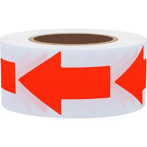 Hybsk Arrow Stickers Bright Eye-Catching Versatile Arrow Signs for Office Marking Plans Total 500 Labels Per Roll (Fluorescence Red)
