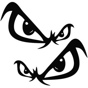 No Fear Bad Boys Eyes - Vinyl 4" wide (Color BLACK) - decal laptop tablet skateboard car windows stickers