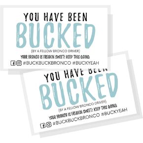 You Have Been Bucked | Buck Buck Bronco | 50 Pack | 2 x 3.5" inches Business Sized Card | Buck Buck Bronco | Buck Yeah Bronco Tag Attach To Plastic Bronco Horse Figurine | #BuckBuckBronco #BuckYeah