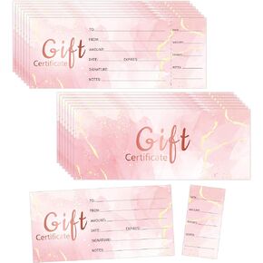 YHNTGB 135pcs Gift Certificates, Blank Gift Certificates Cards, Gift Certificates Cards for Business Spa Salon Customer Present Card Client Paper Voucher Cards Coupon Wedding Bridal