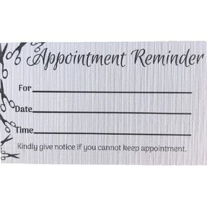 Scissors Appointment Reminder Cards (3.5" X 2", 100 Pack) Stylist, Salon, Hairdresser, Groomer