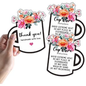 Cup Care Instructions Cards, Tumbler Care Instructions Mug Care Instructions, Cup Care Instruction Insert for Small Business, Customer Directions Cards for Tumbler, Small Online Shop Package Insert