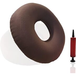 Brown Inflatable Cushion Inflatable Ring Cushion Seat 15 Inch Round Inflatable Cushion Portable Cushion Pillow for Bed Resting Office Chair Car