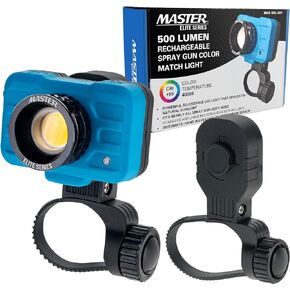 Master Elite Rechargeable Spray Gun Mount Color Match Light, 500 Lumen LED, CRI 95+ - Replicates Natural Sunlight, Illuminates Paint Surface Sprayed, Ensures Even Coverage - Automotive Repair Coating