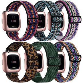Stretchy Bands Compatible with Fitbit Versa 2 Bands for Women Men, Adjustable Elastic Replacement Wristband for Fitbit Versa 2 / Fitbit Versa/Fitbit Versa Lite/Fitbit Versa SE