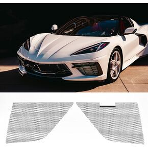 AggAuto Car Vent Mesh Compatible With 2020-2023 Chevy Corvette C8, 2Pcs Aluminum Alloy Honeycomb Hole Automotive Radiator Grill Mesh Set, Auto Body Bumper Front Inner Grille