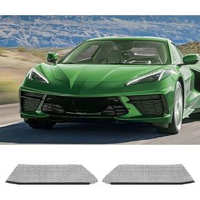 شبكة تنفيس السيارة من AggAuto لـ 2020-2023 Chevy Corvette C8، قطعتان من سبائك الألومنيوم بفتحة على شكل قرص العسل ومجموعة شبكة شبكة المبرد للسيارات، شبكة خارجية أمامية ممتصة للصدمات للجسم التلقائي