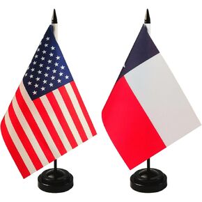 2 Pack USA & Alaska Desk Flag, 1 Alaska Table Flag,1 American Desk Flag,Alaska Office Table Flag on Stand Base, Decorations for Offices, Families, Conference rooms in Kuwait