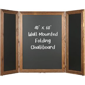 Excello Global Products 40" x 60" Wooden Wall Mounted Folding Whiteboard (Brown)