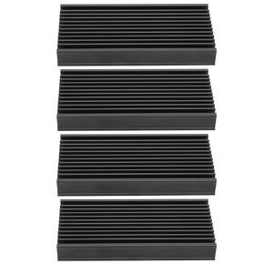4Pcs Aluminum Heat Sink Large Heatsink Chip Cooling Fin Heat Sink Black Heat Sink Cooling Black 50 x 12.7 x 100mm / 2 x 0.5 x 4in