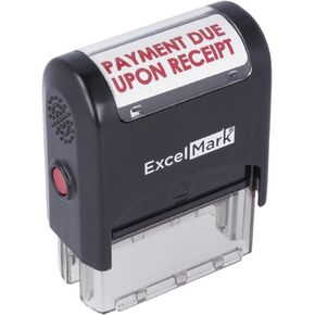 Payment Due Upon Receipt Self Inking Rubber Stamp - Red Ink