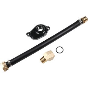 CARMOCAR 6.0L Oil Cooler Flush Kit with Black Aluminum Anodize Adapter replacement for Ford 2003 2004 2005 2006 2007 2008 2009 2010 Diesel
