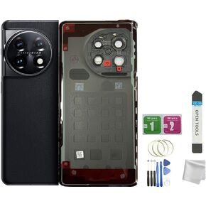 for Oneplus 11 Back Glass Cover with Camera Glass Lens Replacement for OnePlus 11 5G All Versions +Tools (Black)