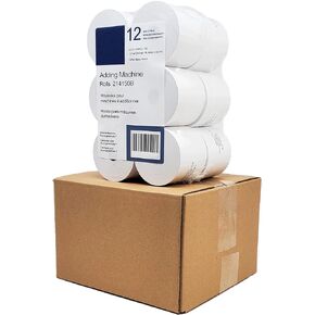 Adding Machine/Calculator Roll, 2-1/4"x150 ft White 12 Rolls