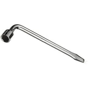 Car Spare Tire Wrench, 19mm L-type Hexagon Slotted End Socket Repair Tool Car Spare Tire Lug Wrench for Jack