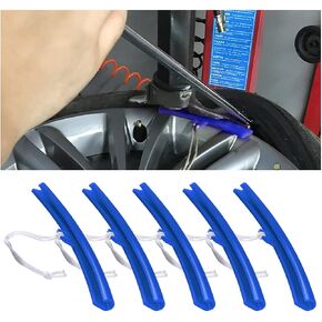 AICEL Car Tire Changing Rim Protector, 5 Pcs Wheel Changing Rim Savers, 15cm Auto Tire Changer Guard Edge Saver Tool, Fixing Tyre Rim Protective Cover, Car Accessories for Motorcycle, SUV (Blue)