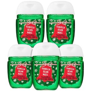 Bath & Body Works Vanilla Bean Noel 5-Pack PocketBac Hand Sanitizers (Bottle Artwork Varies)