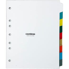 Carstens Heavy Duty Plastic Dividers, 9-Tab, Multi-Color, Blank, for Side-Opening 3-Ring Binders