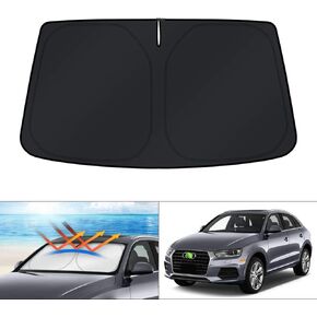 KUST Custom Fit Windshield Sun Shade for Audi Q3 2013 2014 2015 2016 2017 2018 Accessories Sunshade Foldable Window Sun Visor Protector Blocks UV Rays Keep Your Car Cooler