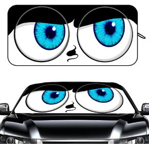 Windshield Sun Shade for Sedans, 59" x 27.5" Car Sunshade for Front Windshield Funy Sun Visor Protector