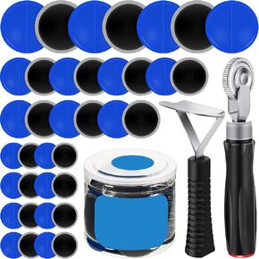 90 Pcs Tire Patches Kit 32 mm 42 mm 58 mm Tire Repair Unit with Tire Patch Roller Liner Scraper, Tire and Tube Patch Auto Tallew-DEHUF45640 0