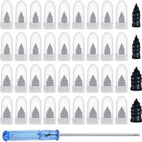 FEPITO 40 Pcs Tire Repair Nails Black Tire Repair Rubber Screws Soft Rubber Screw Fast Tool Self-Service Tire Repair Nail for Car Motorcycle