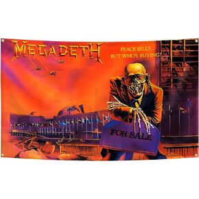 Megadeth Rust in Peace Poster Funny Flag Music Tapestry Aesthetic Decorative Durable Man Cave Wall tapestry 3x5 Feet Flag Suitable For Indoor And Outdoor Decorate for College Dorm Room