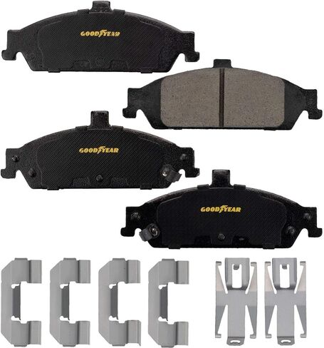 Goodyear Brakes PRK47678F | Front Brake Kit w/Pair (2) of Brake Rotors & Ceramic Brake Pads fit Chevrolet Classic 05-04, Malibu 03-97; Oldsmobile Alero 04-99, Cutlass 99-97; Pontiac Grand Am 05-99 in Kuwait