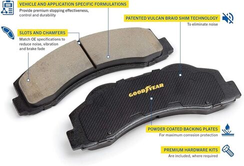 Goodyear Brakes PRK47678F | Front Brake Kit w/Pair (2) of Brake Rotors & Ceramic Brake Pads fit Chevrolet Classic 05-04, Malibu 03-97; Oldsmobile Alero 04-99, Cutlass 99-97; Pontiac Grand Am 05-99 in Kuwait