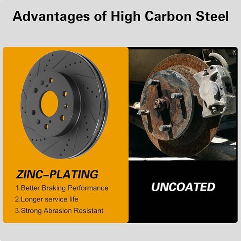 WEIZE Front Rear Truck & Tow Brake Kit, Premium HIGH CARBON Steel Brake Disc Rotors + Carbon Fiber Ceramic Brake Pads, Replacement for Chevy Silverado 1500 2014-2018 in Saudi Arabia