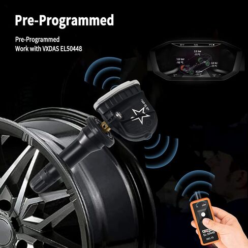 VXDAS 4 قطع مستشعر TPMS مستشعر نظام مراقبة ضغط الإطارات متوافق مع Bucik Cadillac شيفروليه GMC 315Mhz استبدال # 13598771، 13598772، 13598773، 13589597، 13516164، 23445327 in Saudi Arabia