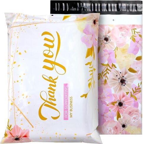 50Pcs Large Poly Mailers 14.5 x 19, Cute Shipping Bags for Small Business Clothing Mailers Poly Bags Poly Mailer Plastic Mailing Bags, Big Polymailers Package Bags Shipping Envelopes Mailers (Flower) in Saudi Arabia