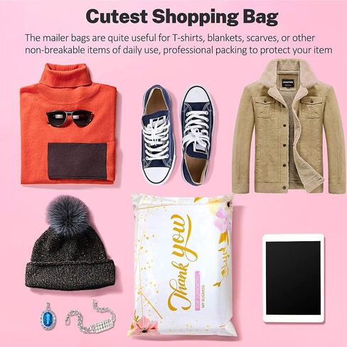 50Pcs Large Poly Mailers 14.5 x 19, Cute Shipping Bags for Small Business Clothing Mailers Poly Bags Poly Mailer Plastic Mailing Bags, Big Polymailers Package Bags Shipping Envelopes Mailers (Flower) in Saudi Arabia