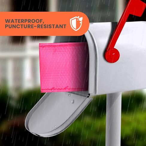 حزمة بريدية فقاعية ذاتية الغلق متميزة مكونة من 25 قطعة من أكياس بريد بولي صغيرة 4 × 8 وأكياس تغليف للشركات الصغيرة، مظاريف بريدية مبطنة مقاومة للماء للشحن، أكياس مبطنة بالفقاعات الوردية in Kuwait