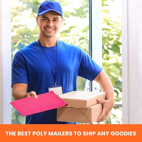 حزمة بريدية فقاعية ذاتية الغلق متميزة مكونة من 25 قطعة من أكياس بريد بولي صغيرة 4 × 8 وأكياس تغليف للشركات الصغيرة، مظاريف بريدية مبطنة مقاومة للماء للشحن، أكياس مبطنة بالفقاعات الوردية in Kuwait