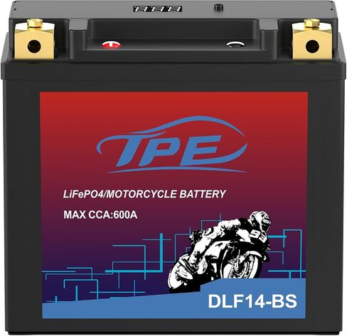 بطارية ليثيوم Powersport DLF14-BS مع نظام إدارة ذكي - بطارية تشغيل محرك 12 فولت للدراجات النارية والمركبات ATV - 9H 600CCA، YTX14-BS متوافقة مع ATV، UTV، Jet Ski، 4 عجلات، دراجة نارية in Saudi Arabia