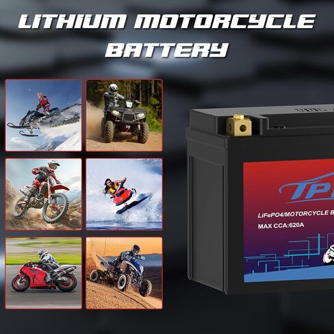 بطارية ليثيوم Powersport DLF14-BS مع نظام إدارة ذكي - بطارية تشغيل محرك 12 فولت للدراجات النارية والمركبات ATV - 9H 600CCA، YTX14-BS متوافقة مع ATV، UTV، Jet Ski، 4 عجلات، دراجة نارية in Saudi Arabia