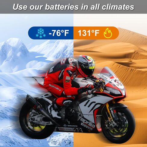 بطارية ليثيوم Powersport DLF14-BS مع نظام إدارة ذكي - بطارية تشغيل محرك 12 فولت للدراجات النارية والمركبات ATV - 9H 600CCA، YTX14-BS متوافقة مع ATV، UTV، Jet Ski، 4 عجلات، دراجة نارية in Saudi Arabia