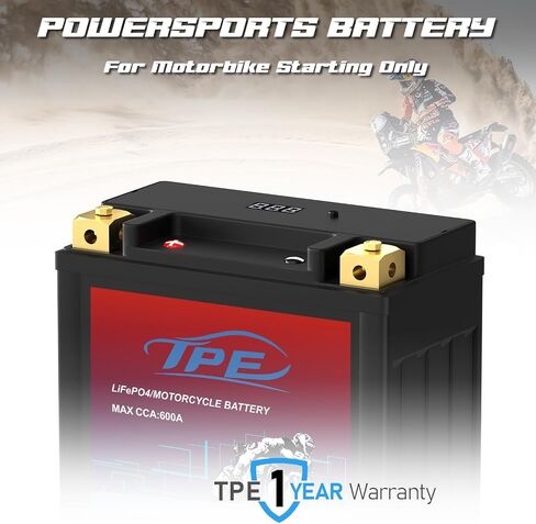 بطارية ليثيوم Powersport DLF14-BS مع نظام إدارة ذكي - بطارية تشغيل محرك 12 فولت للدراجات النارية والمركبات ATV - 9H 600CCA، YTX14-BS متوافقة مع ATV، UTV، Jet Ski، 4 عجلات، دراجة نارية in Saudi Arabia