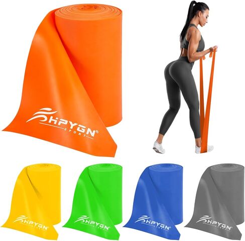 أربطة تمرين HPYGN المقاومة، شريط مطاطي احترافي مطور للعلاج الطبيعي، والتمرين، واليوجا، والبيلاتيس، وإعادة التأهيل، وتدريب القوة، أشرطة مقاومة بطول 16.7 قدم in Kuwait