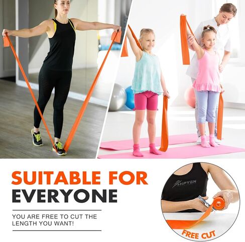 أربطة تمرين HPYGN المقاومة، شريط مطاطي احترافي مطور للعلاج الطبيعي، والتمرين، واليوجا، والبيلاتيس، وإعادة التأهيل، وتدريب القوة، أشرطة مقاومة بطول 16.7 قدم in Kuwait