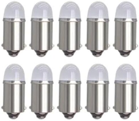 10 PCS BA9S Car LED Instrument Light Bulb Replacements, 12V 45LM 2SMD 2835 Metal Vehicle Reading Light Accessories, Universal Waterproof Automotive Roof Light for Truck SUV Car (White Light) in Saudi Arabia