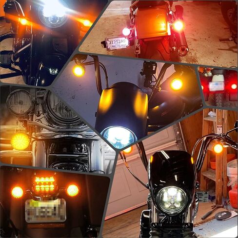 HONLEEX 2 "مصباح إشارة الانعطاف الخلفي Amber 1156 LED، 60 شريحة LED 7506 BA15 H arley B ullet LED لمبة H arley D avidson، R oad Glide، R oad King.2-Pack. in Saudi Arabia